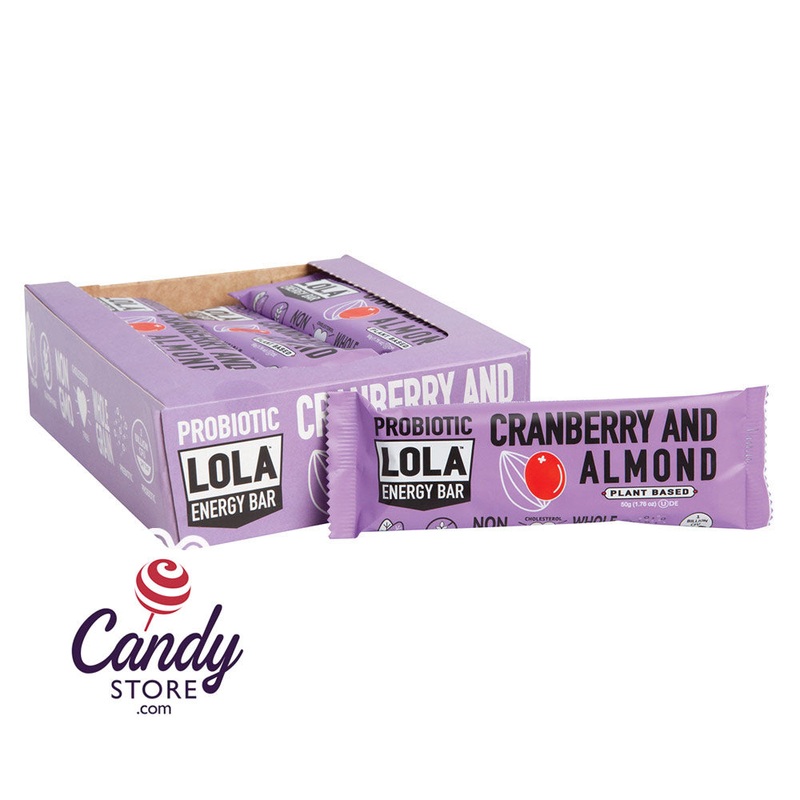 Lola Snacks Probiotic Cranberry Almond Bar 1.76oz – 72ct
