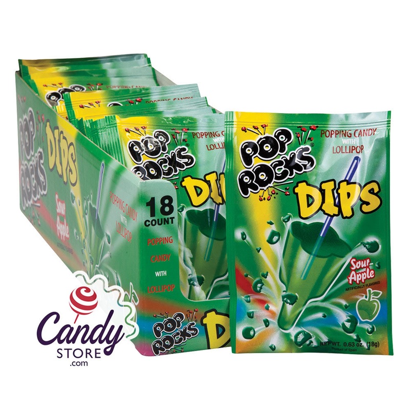 Pop Rocks Sour Apple Dips Popping Candy – 18ct