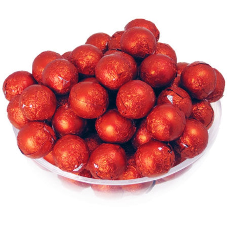 Red Foil Chocolate Balls – 10lb