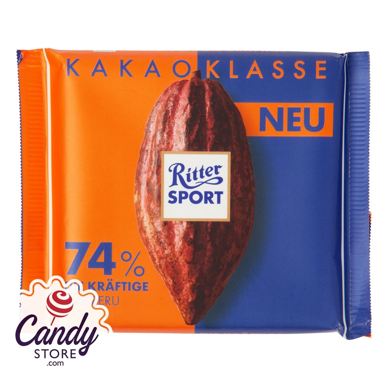 Ritter Sport Kakao Klasse 74% Intense Chocolate Bars From Peru – 12ct