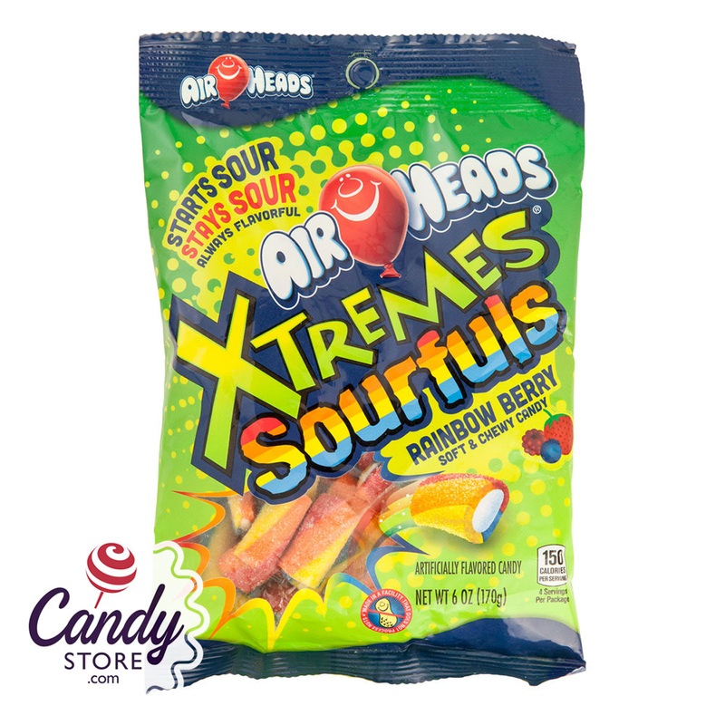 Xtremes Sourfuls Rainbow Berry Airheads Bites 6oz Peg Bag – 12ct
