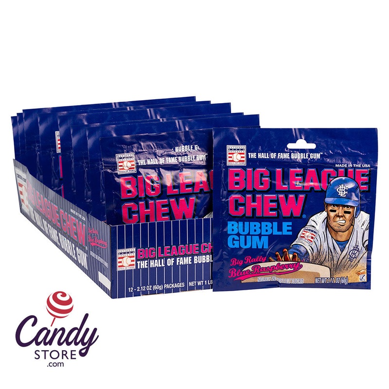 Big League Chew Blue Raspberry Packs – 12ct