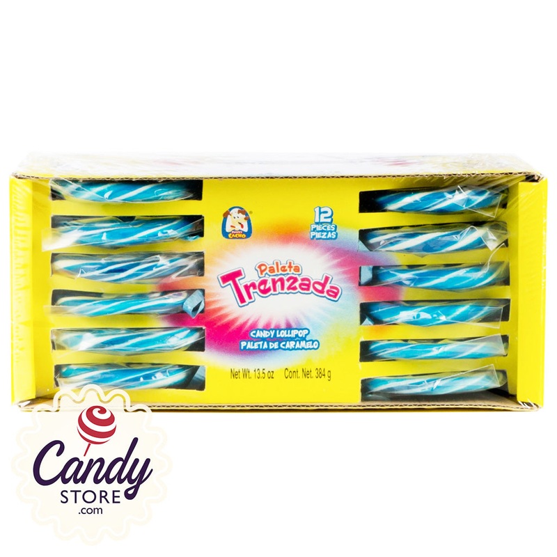 Blue Swirl Pops Paleta Trenzada – 12ct