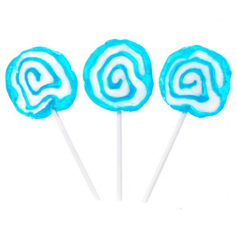 Blue & White Hypno Pops Lollipops – 100ct