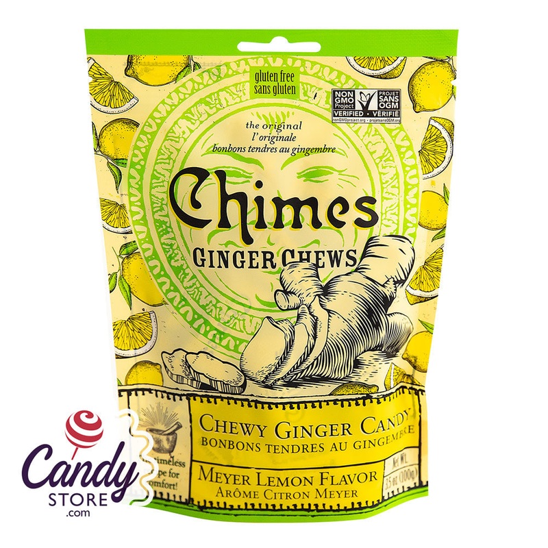 Chimes Meyer Lemon Ginger Chews 3.5oz Pouch – 12ct