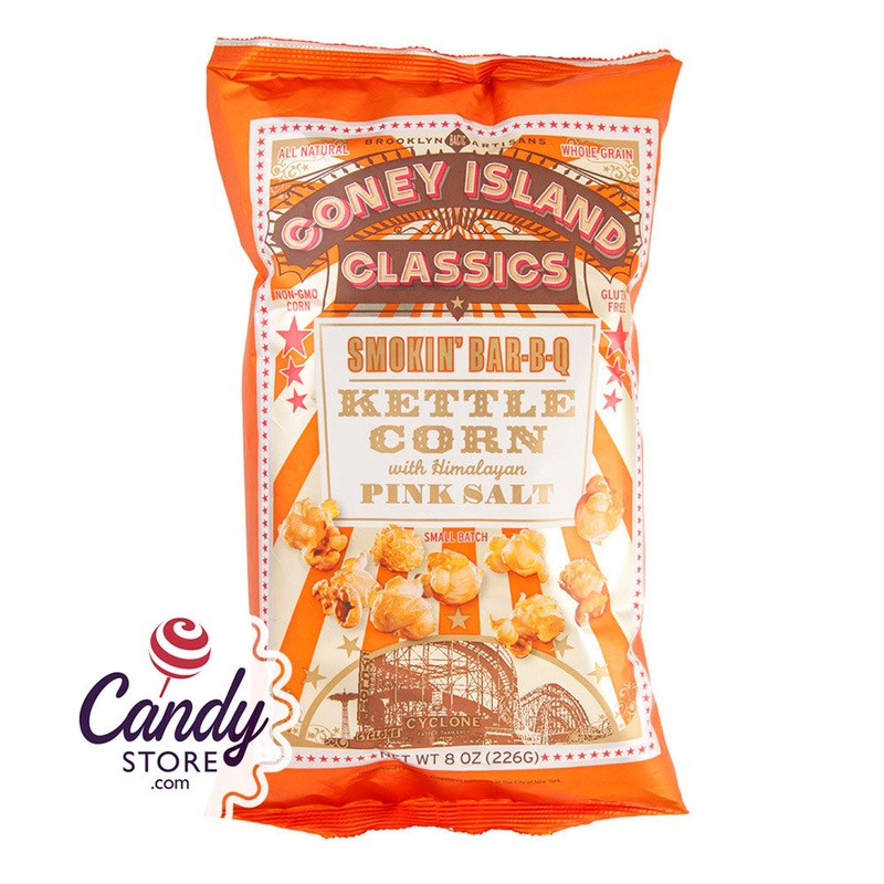 Coney Island Smokin’ Bbq Kettle Corn 8oz Bags – 12ct