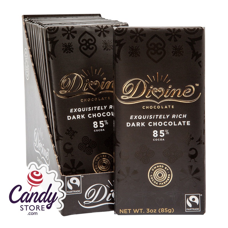 Divine 85% Dark Chocolate 3oz Bar – 12ct
