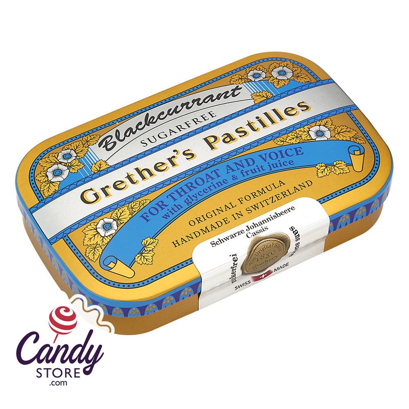 Grether’s Sugar Free Black Currant Pastilles 2.1oz Tin – 12ct
