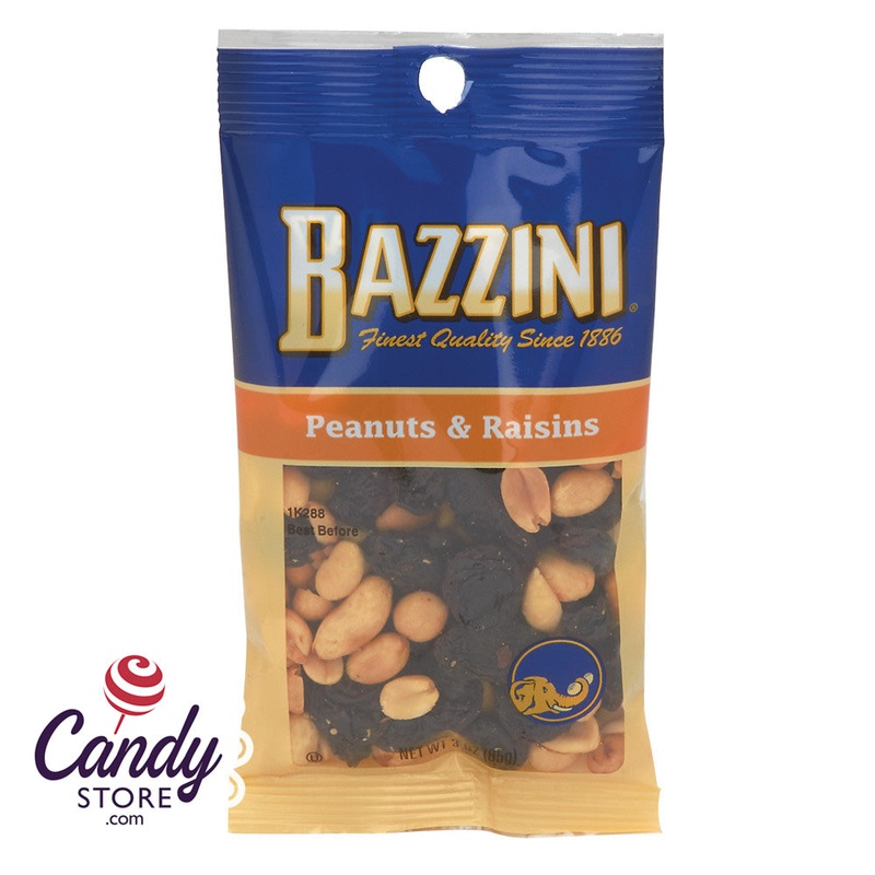 Peanuts & Raisins Bazzini 3oz Peg Bags – 12ct
