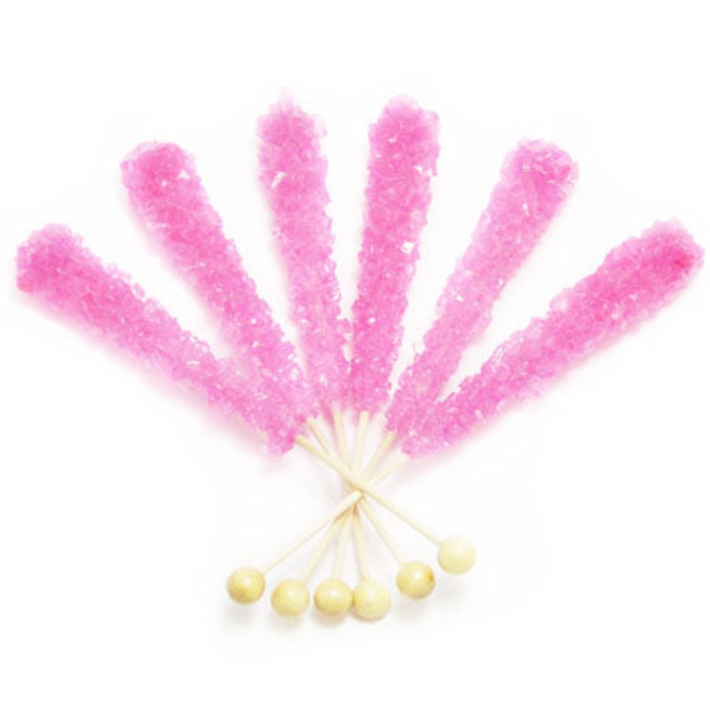 Pink Rock Candy Sticks – 120ct