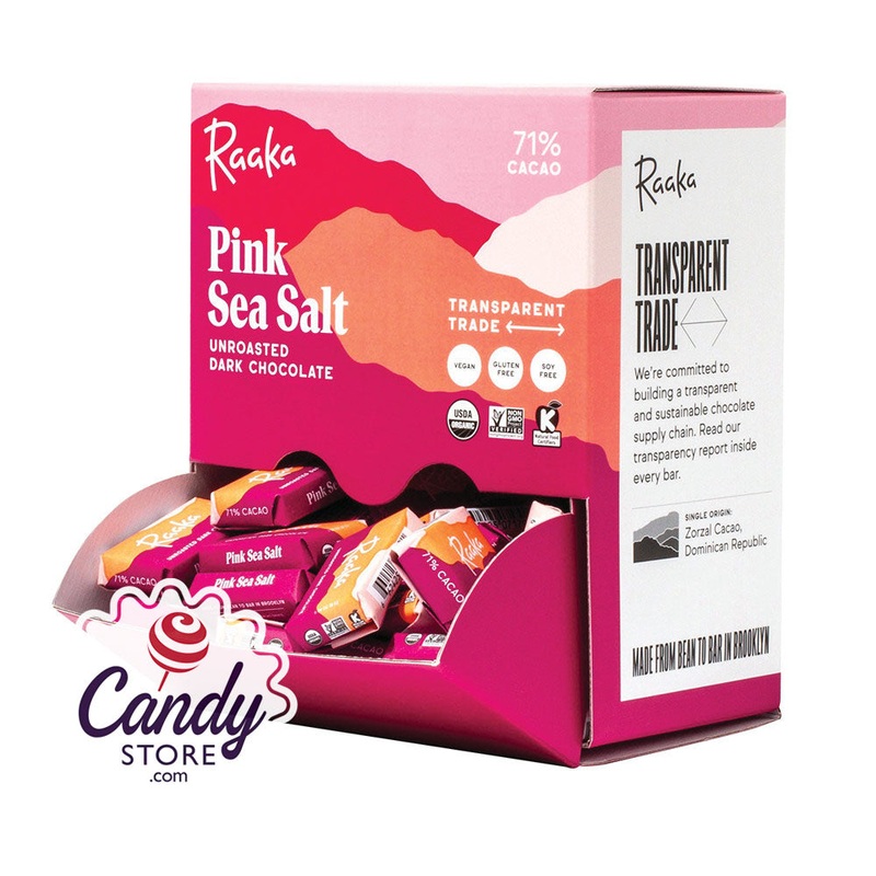 Raaka Mini Bars 71% Dark Chocolate With Pink Sea Salt 0.28oz – 1000ct