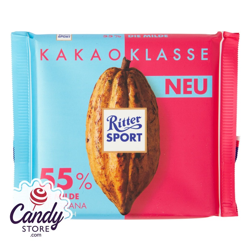 Ritter Sport Kakao Klasse 55% Smooth Chocolate Bars From Ghana – 12ct