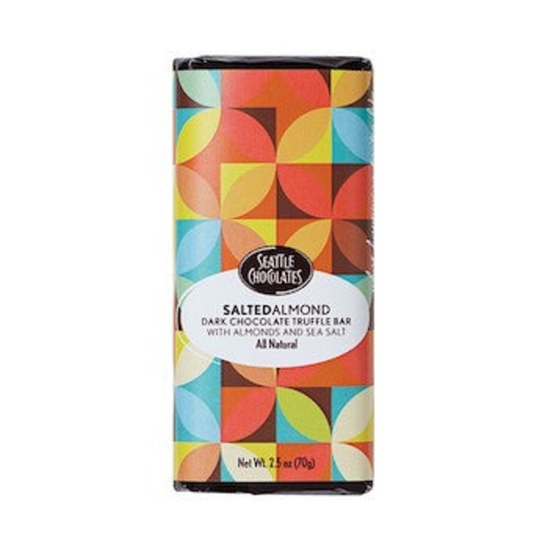 Seattle Chocolates Salted Almond Dark Chocolate Truffle Bars – 12ct