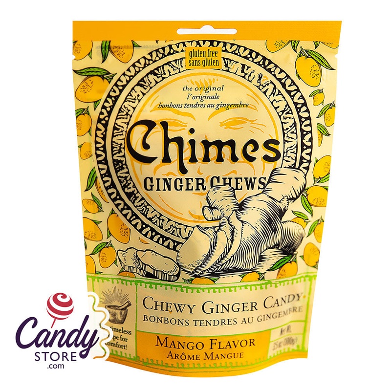 Chimes Mango Ginger Chews 3.5oz Peg Bags – 72ct