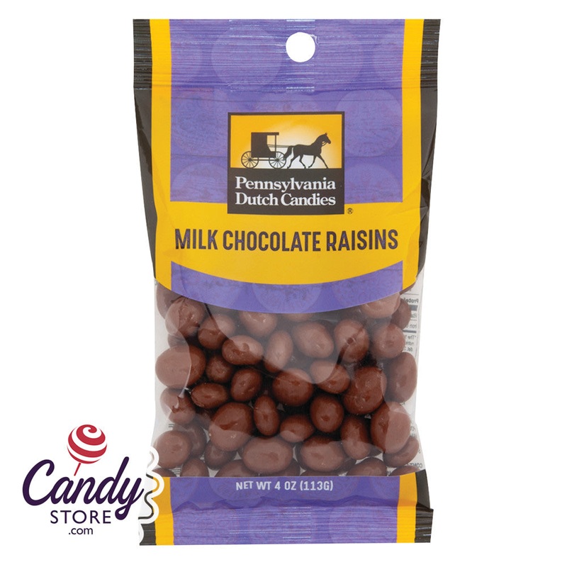 Chocolate Raisins 4oz Peg Bags – 12ct