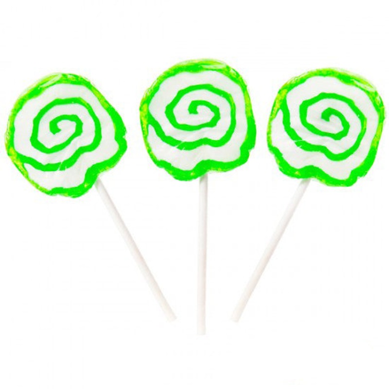 Green & White Hypno Pops Lollipops – 100ct