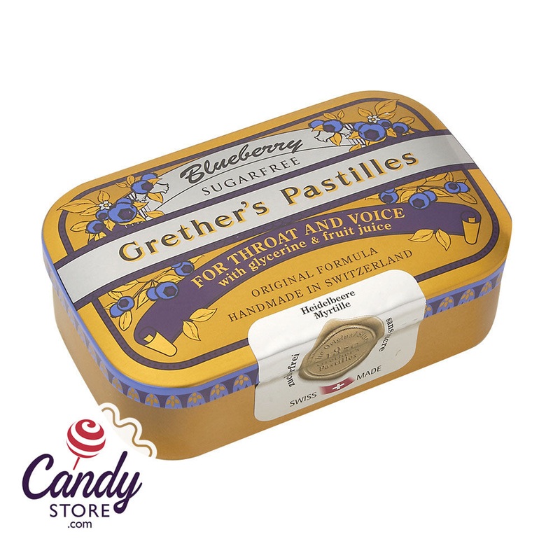 Grether’s Sugar Free Blueberry Pastilles 3.7oz Tin – 12ct