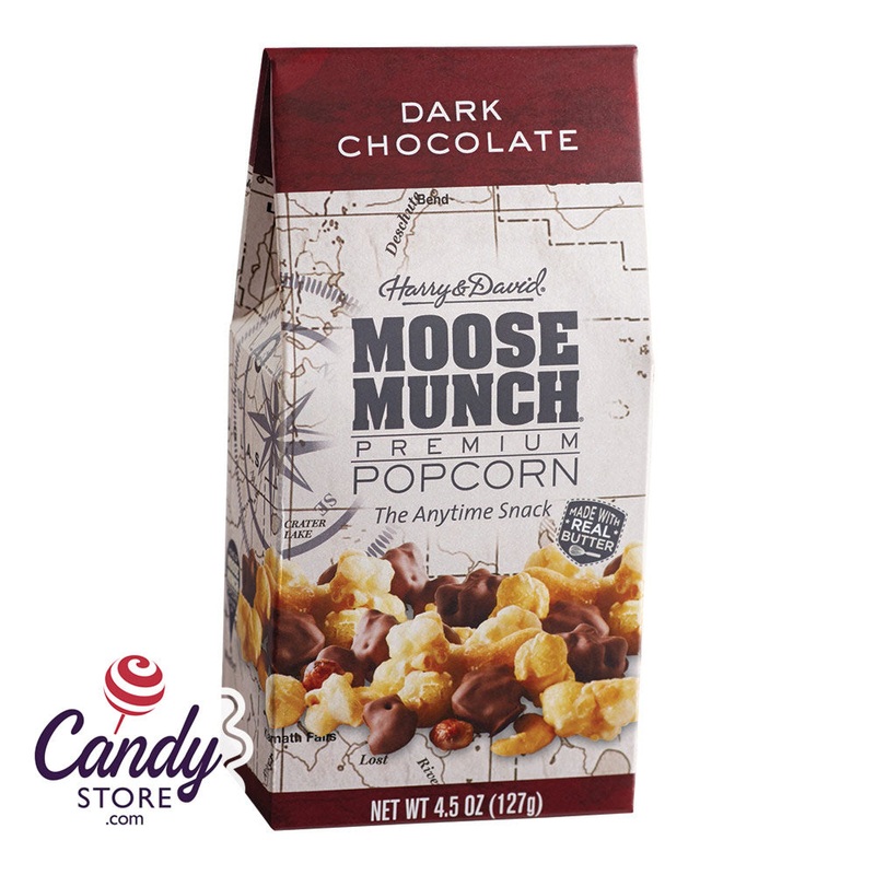 Harry & David Dark Chocolate Moose Munch Popcorn 4.5oz Gable Box – 6ct