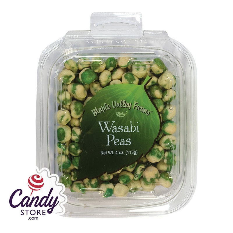 Maple Valley Farms Wasabi Peas 4oz Peg Tub – 6ct