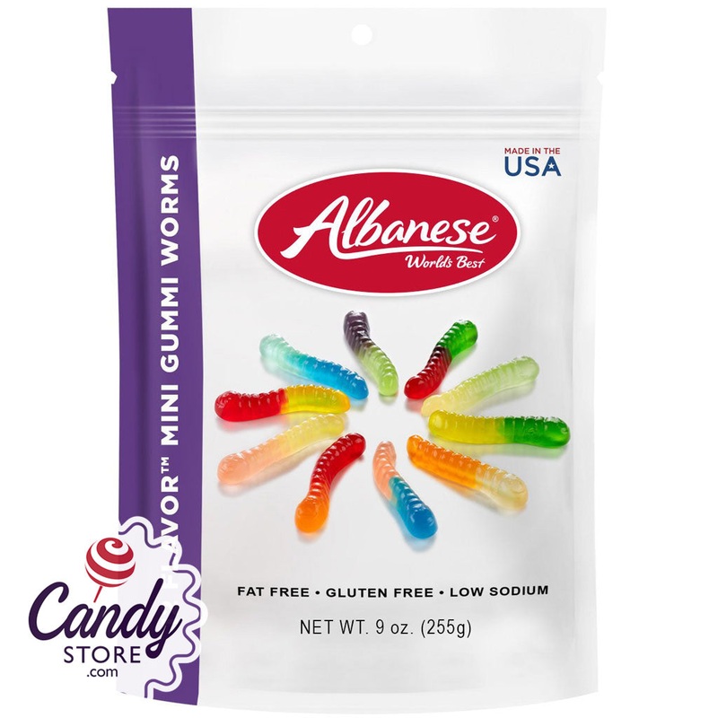 Mini Gummi Worms 12 Flavor Peg Bag – 6ct