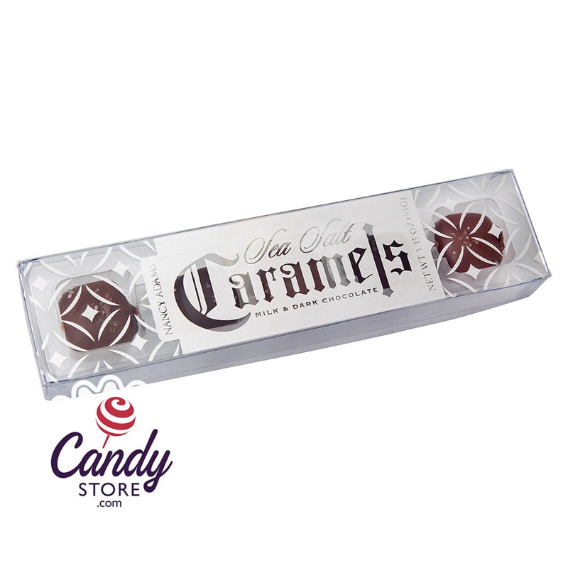 Nancy Adams Milk And Dark Chocolate Sea Salt Caramels 3.35oz – 12ct