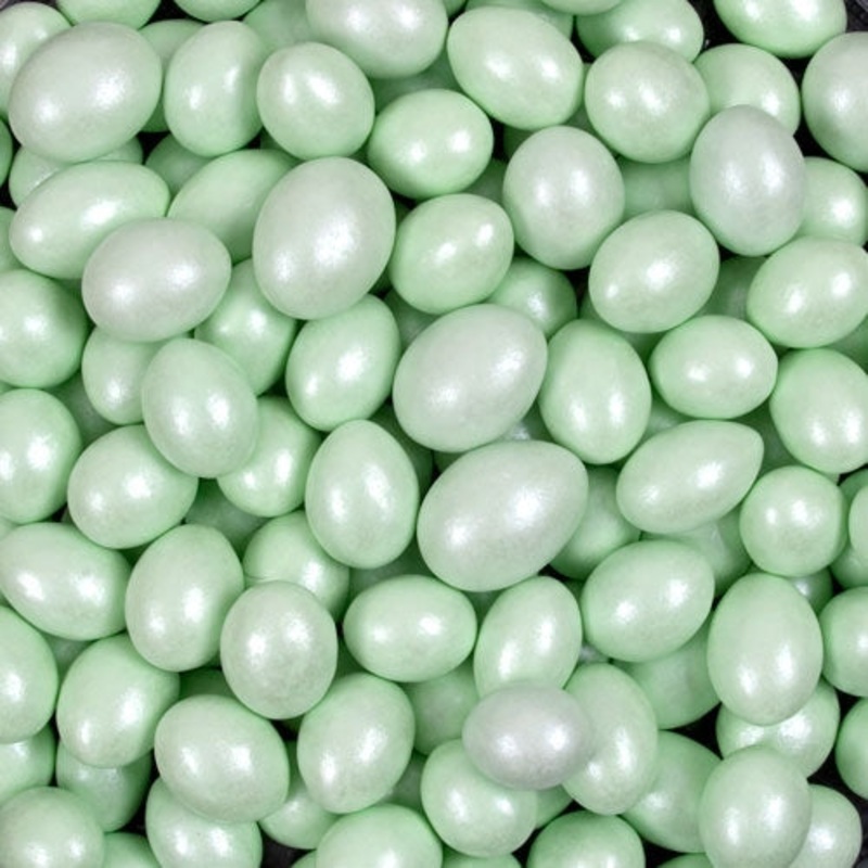 Pastel Green Sparkle Chocolate Almonds – 5lb
