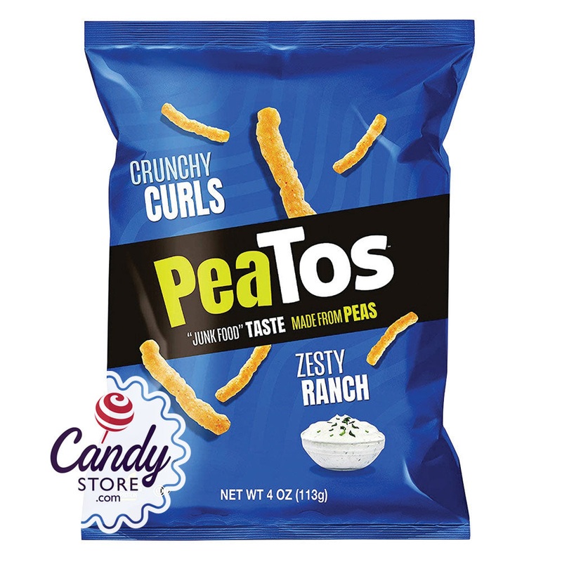Peatos Crunchy Curls Zesty Ranch 4oz Bags – 8ct