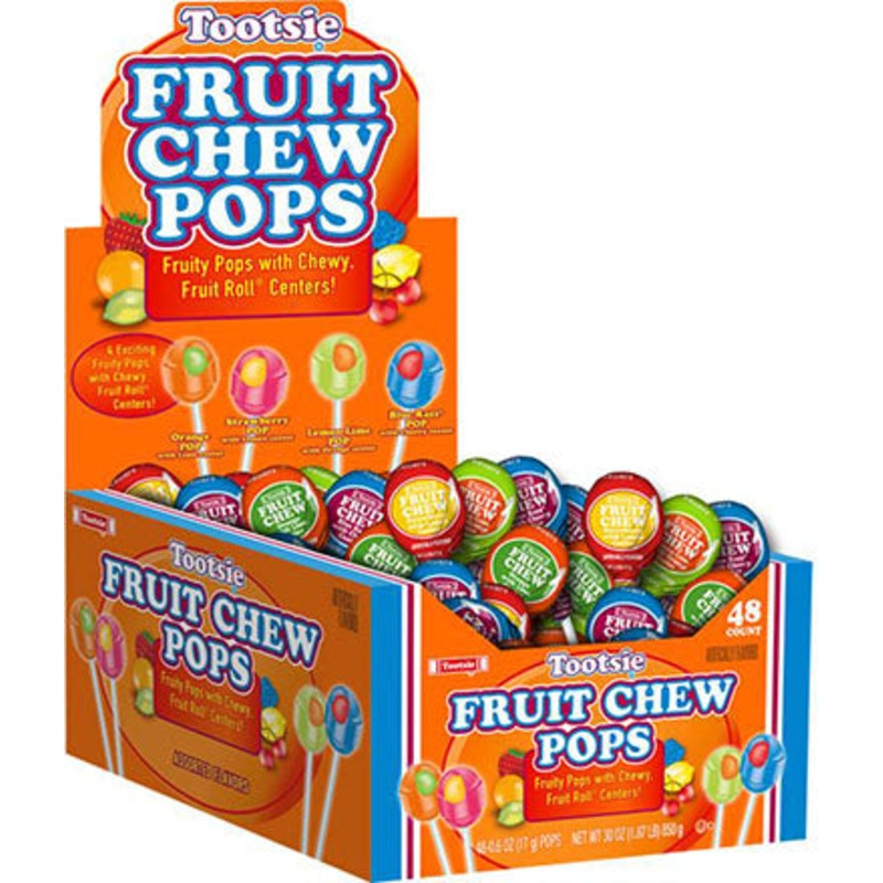 Tootsie Roll Fruit Chew Pops – 48ct
