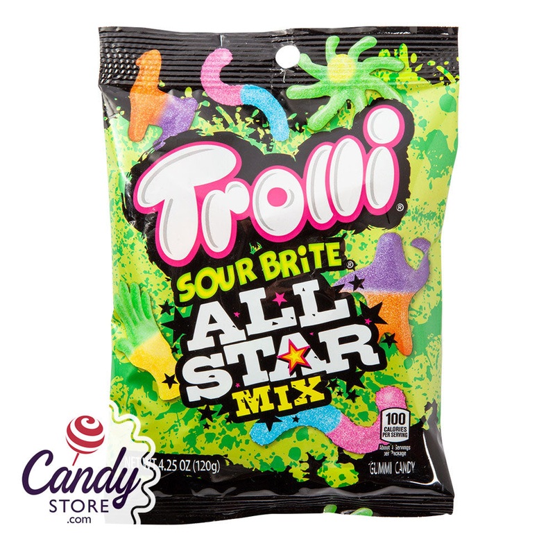 Trolli Sour Brite All Star Mix 4.25oz Peg Bag – 12ct