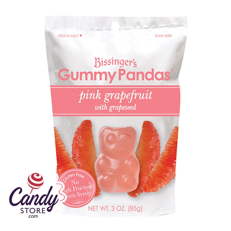 Bissinger’s Pink Grapefruit Gummy Pandas 3oz Pouch – 12ct