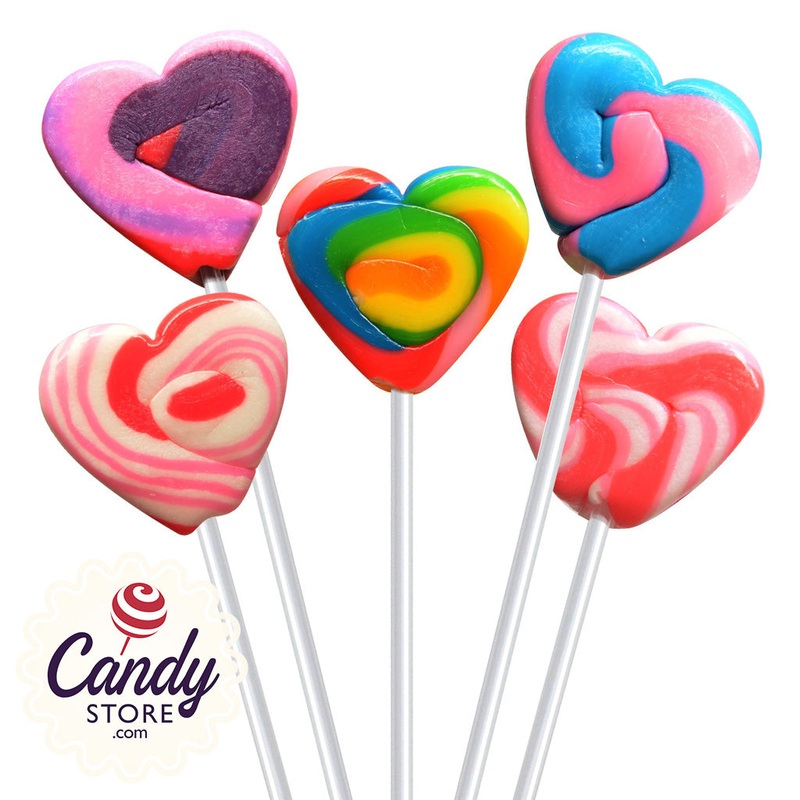Fancy Pops Rainbow Hearts Lollipops – 100ct
