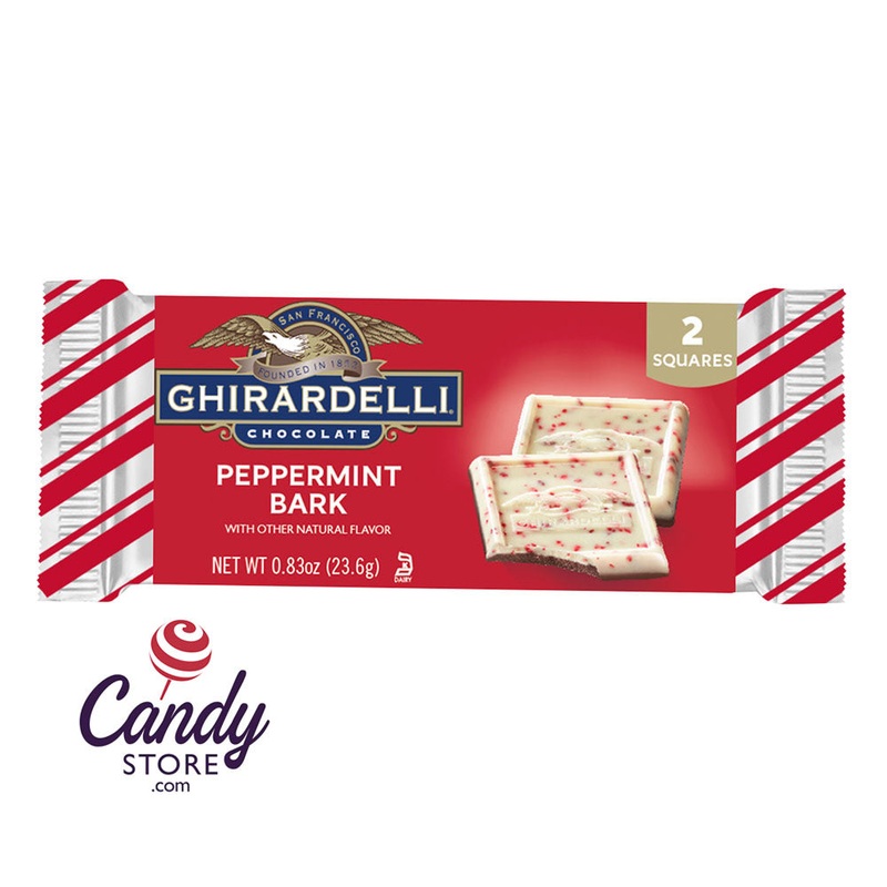 Ghirardelli 2 Square Peppermint Bark 0.83oz Bar – 36ct