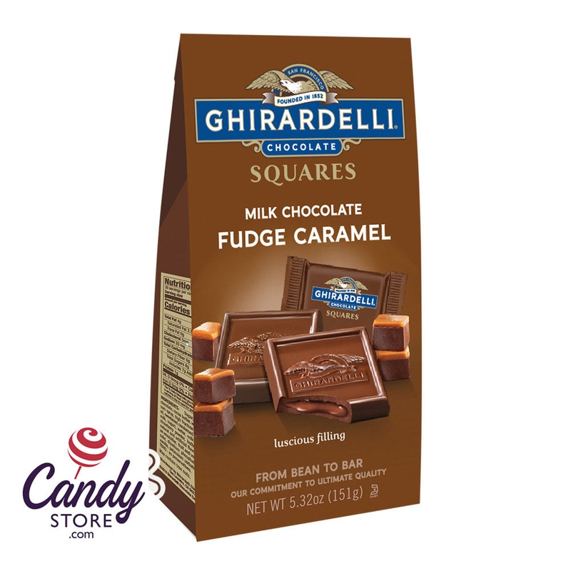 Ghirardelli Milk Chocolate Fudge Caramel Filled Squares 5.3oz Bag – 6ct