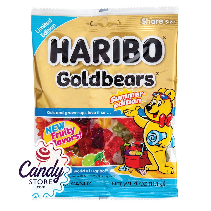 Haribo Summer Edition Gold Bears 4oz Peg Bags – 36ct
