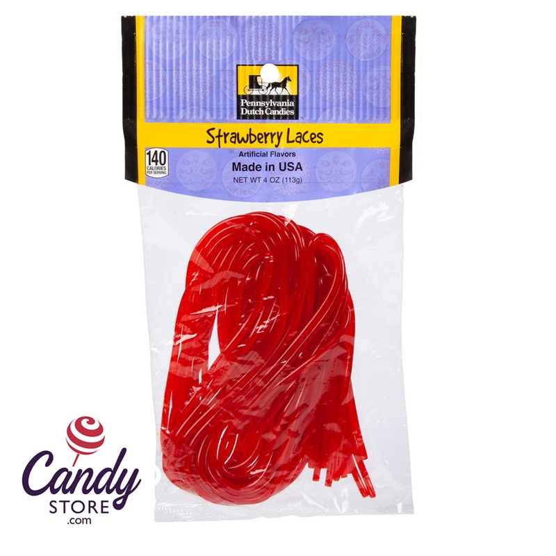 Licorice Laces Straw Clear Window Peg Bags 4oz – 12ct