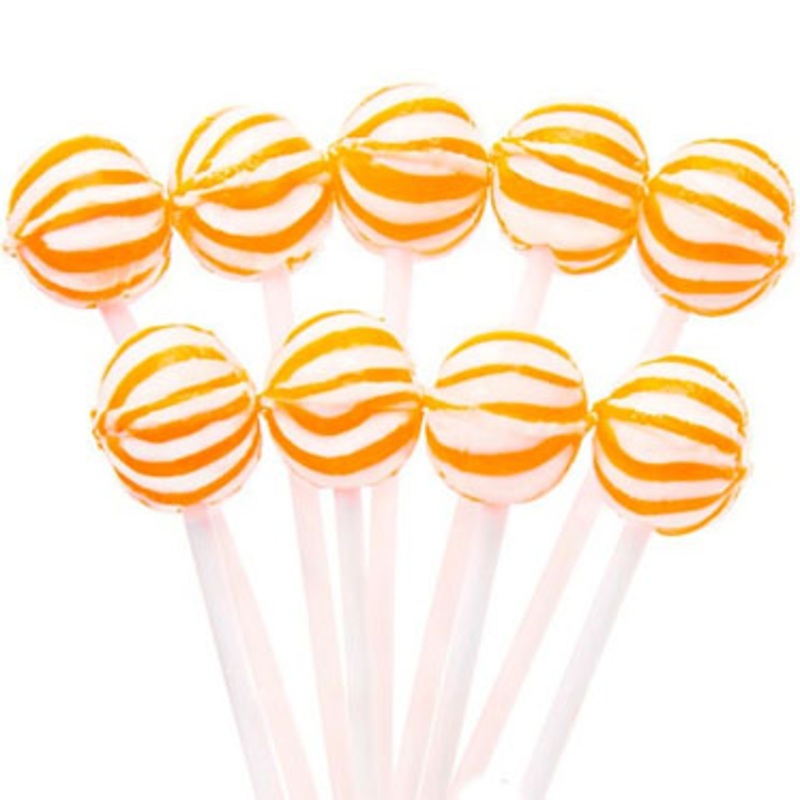 Orange Striped Ball Petite Lollipops – 400ct