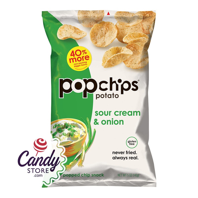 Popchips Sour Cream And Onion Potato Chips 5oz Bags – 12ct
