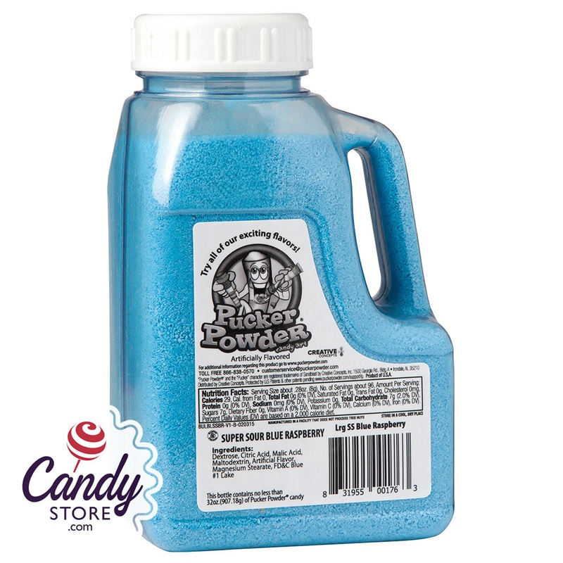 Pucker Powder Super Sour Blue Raspberry 32oz Bottle – 1ct