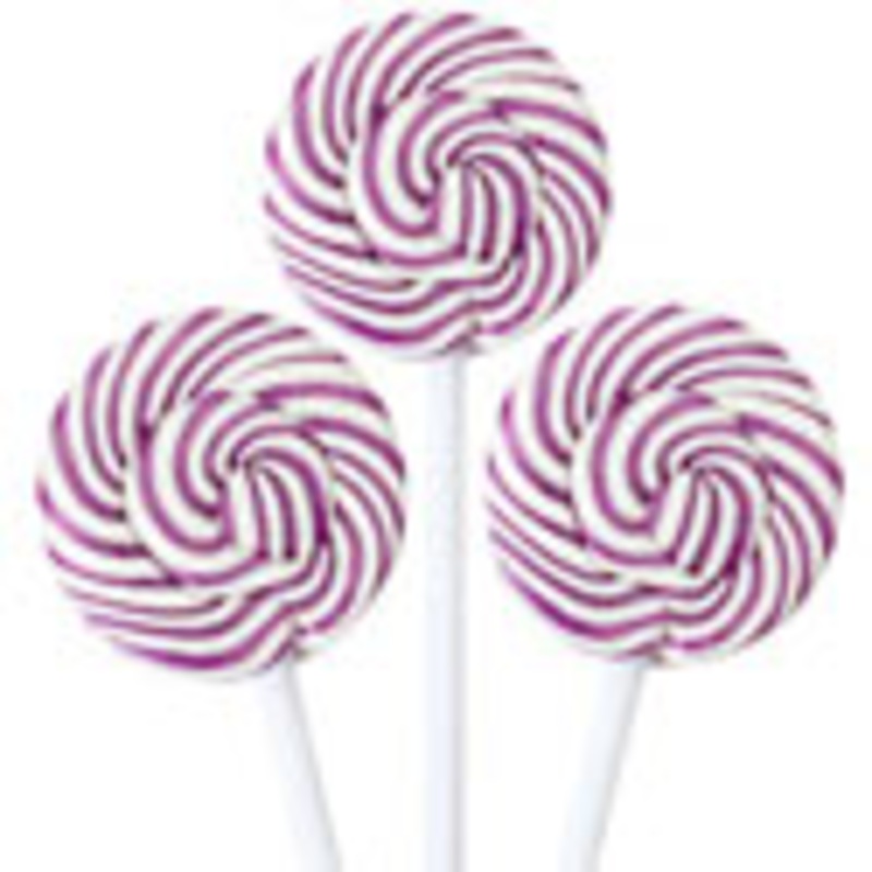 Purple & White Squiggly Pops Lollipops – 48ct