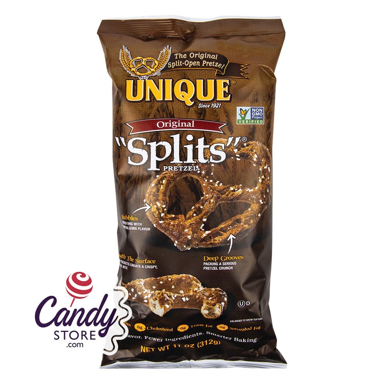 Unique Extra Dark Chocolate Splits Pretzels 11oz Bags – 12ct