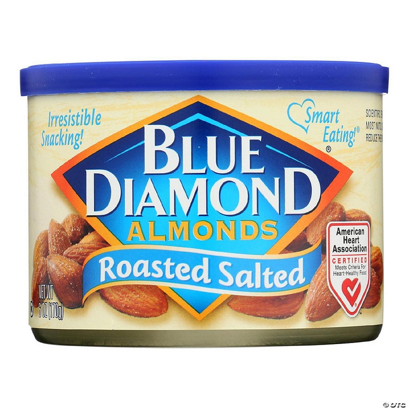 Blue Diamond Roasted Salted Almonds  – Case of 12 – 6 OZ