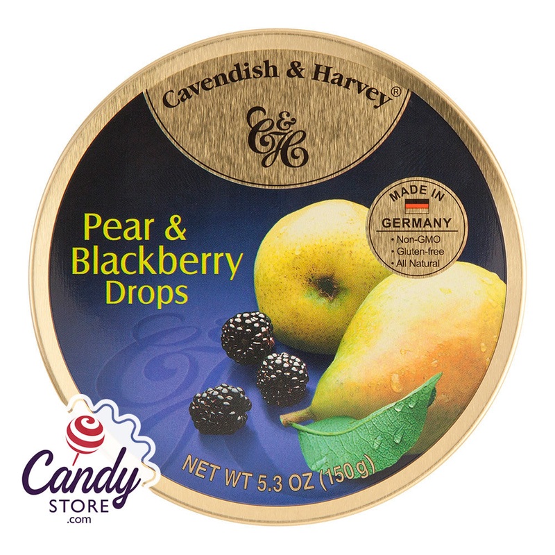 Cavendish & Harvey Pear & Blackberry Drops 5.3oz Tin – 12ct