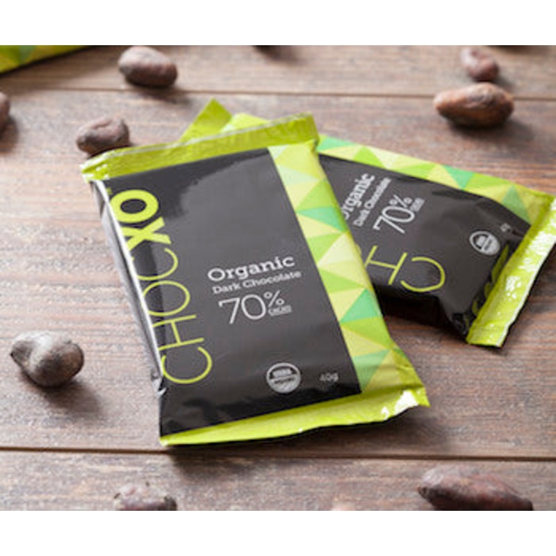 ChocXO Organic 70% Dark Chocolate Bars – 12ct
