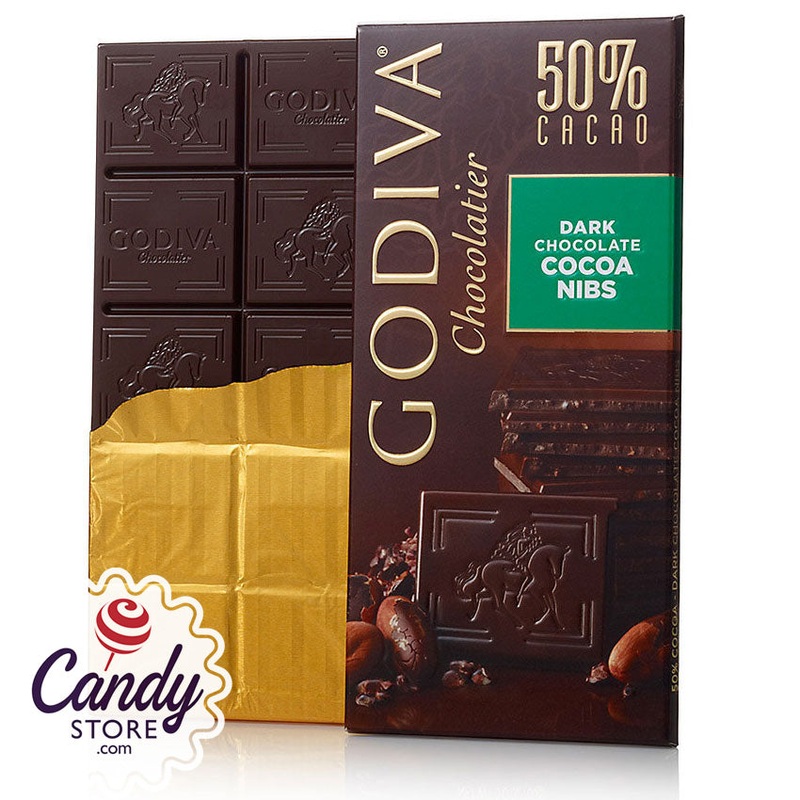 Godiva Dark Chocolate Nibs Tablet Bars – 10ct