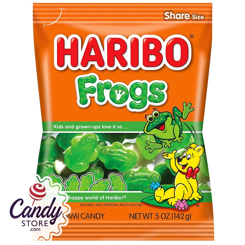 Haribo Frogs Gummi Candy 5oz Bag – 12ct