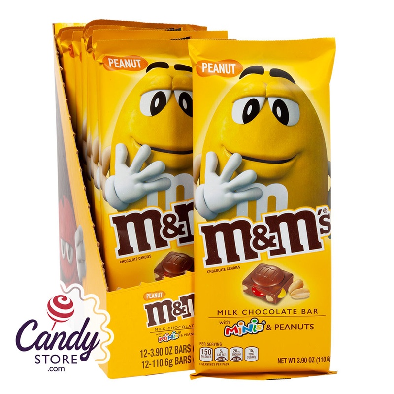 M&M’s Milk Chocolate Bar With Minis & Peanuts 3.9oz Bar – 12ct