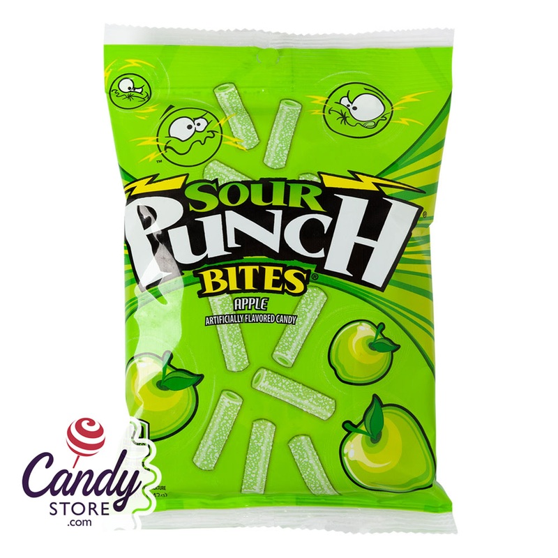 Sour Punch Bites Apple 5oz Peg Bag – 12ct