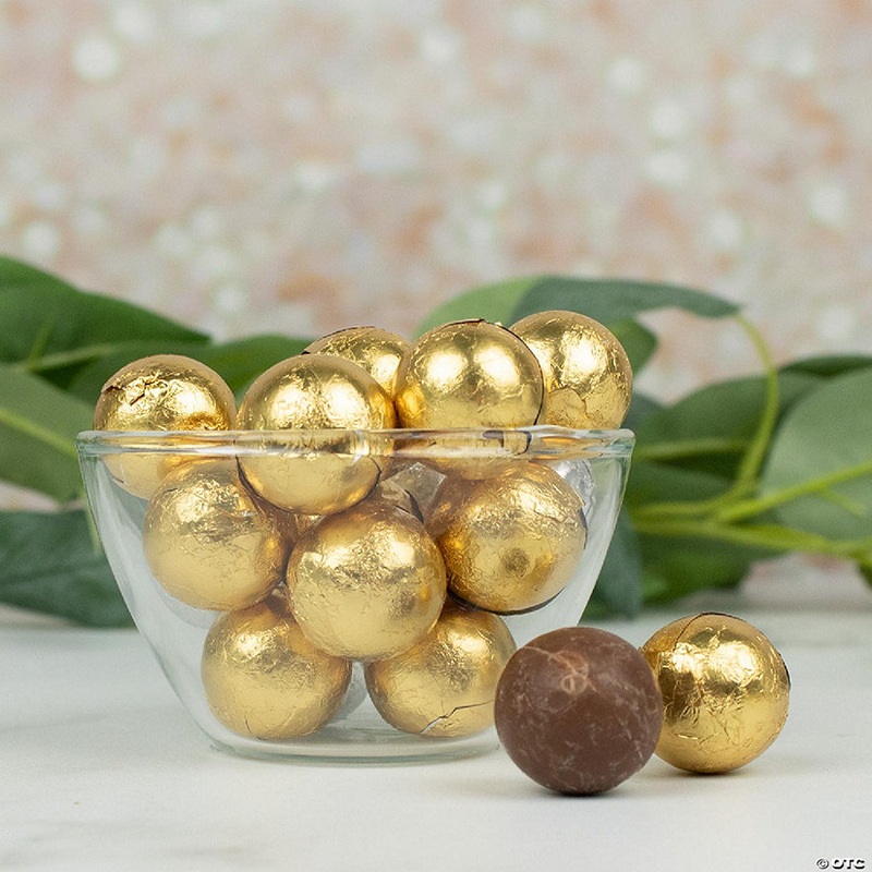 102 Pcs Gold Candy Foil Wrapped Chocolate Balls (1.5 lbs)