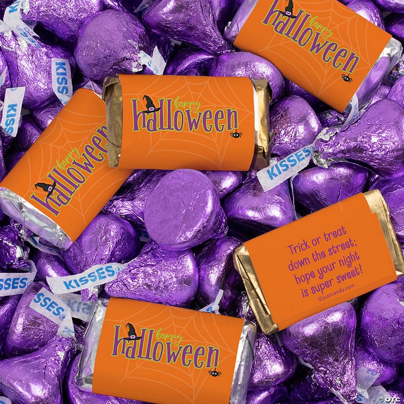 128 Pcs Halloween Candy Party Favors Hershey’s Miniatures & Kisses – Cuties