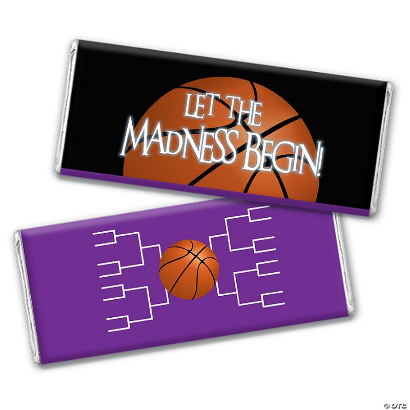 12ct Basketball Party Candy Favors Chocolate Bars Let the Madness Begin  – Purple